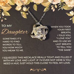To my Daughter 16-17" Sterling Silver Pendant with Necklace - CZ